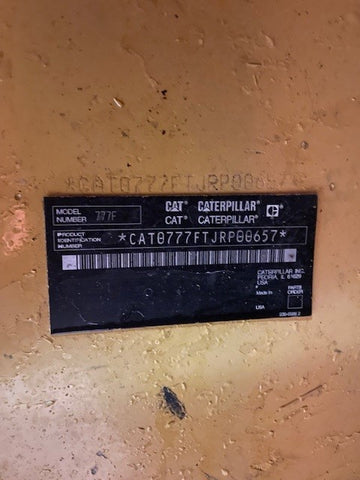 2007 Caterpillar 777F Off Highway Truck