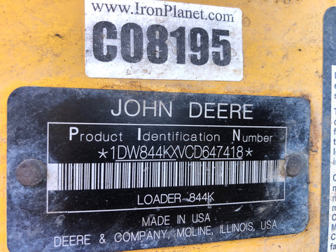 2012 John Deere 844K Wheel Loader